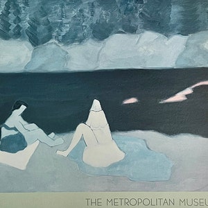 Milton Avery Swimmers and Sunbathers Original 1987 Exhibition Poster Rare Framed Art Metropolitan Museum of Art Vintage