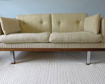 Danish Modern Rosewood Case Loveseat Jydsk Mobelvaerk 5 Ft Vintage Sofa Chrome Legs Oatmeal Wool Cushions Fabulous Condition