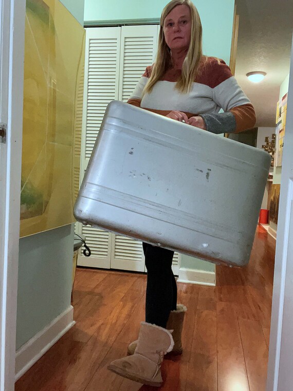 Zero Halliburton Silver Aluminum Suitcase Vintage Mid Century