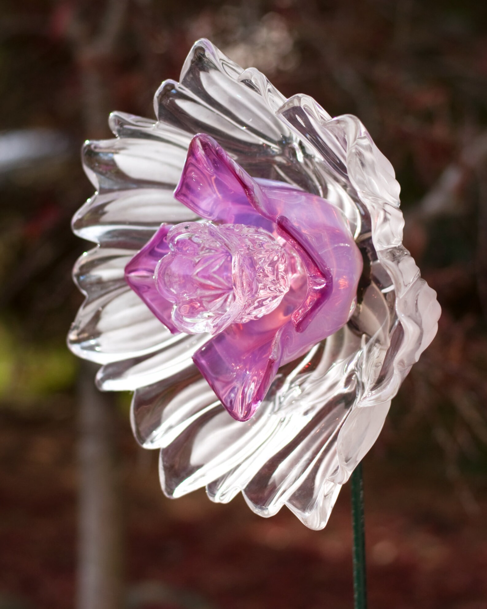 Repurposed Glass Garden Flower Garden Art Decor Made of Etsy