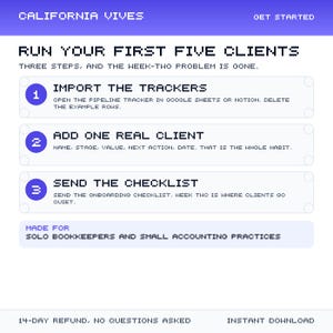 Bookkeeper & Accountant Starter Kit — Onboarding Checklist, Client Tracker and AI Prompts