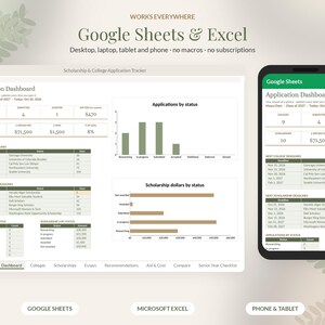 College Application Tracker Google Sheets, Scholarship Tracker Spreadsheet, Senior Year Planner, Class of 2027 Deadline Template image 7