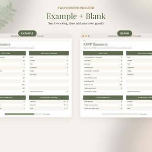 Wedding Guest List Template Google Sheets, RSVP Tracker Spreadsheet, Guest List Excel, Meal Choice Count, Address List image 8