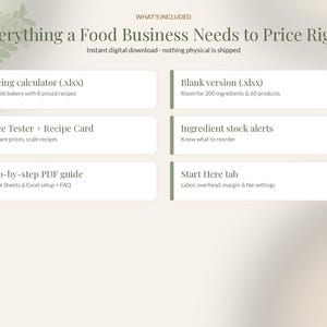 Recipe Cost Calculator Spreadsheet, Bakery Pricing Template, Recipe Costing Sheet Google Sheets Excel, Home Baker Cake Pricing image 6
