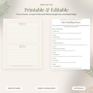 Wedding Vow Template for Him and Her, Editable Vow Writing Guide, Printable Vow Cards, How to Write Wedding Vows Worksheet image 7