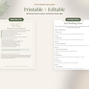 Wedding Vow Template for Him and Her, Editable Vow Writing Guide, Printable Vow Cards, How to Write Wedding Vows Worksheet image 8