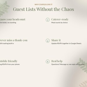 Wedding Guest List Template Google Sheets, RSVP Tracker Spreadsheet, Guest List Excel, Meal Choice Count, Address List image 9