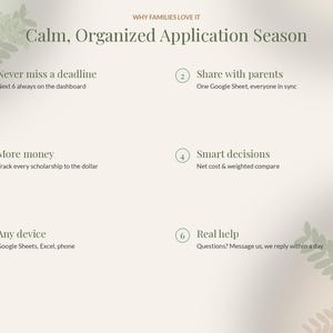 College Application Tracker Google Sheets, Scholarship Tracker Spreadsheet, Senior Year Planner, Class of 2027 Deadline Template image 9