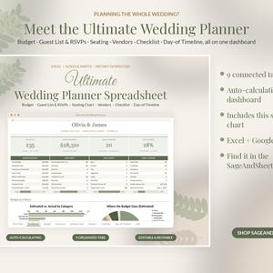 Wedding Seating Chart Template Editable, Seating Plan Google Sheets Excel, Round Table Planner, Reception Guest Seating image 10