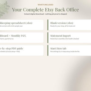 Hoja de cálculo de contabilidad de Etsy en Google Sheets, Rastreador de ganancias de vendedores de Etsy, Calculadora de tarifas, Plantilla de impuestos sobre ingresos y gastos, Pequeña empresa imagen 6