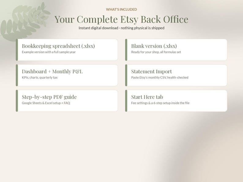 Hoja de cálculo de contabilidad de Etsy en Google Sheets, Rastreador de ganancias de vendedores de Etsy, Calculadora de tarifas, Plantilla de impuestos sobre ingresos y gastos, Pequeña empresa imagen 6