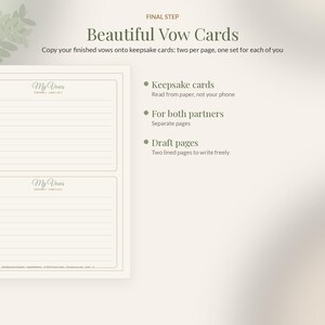 Wedding Vow Template for Him and Her, Editable Vow Writing Guide, Printable Vow Cards, How to Write Wedding Vows Worksheet image 4