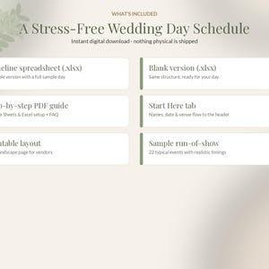 Wedding Day Timeline Template Editable, Wedding Itinerary Google Sheets, Day of Schedule Excel, Run of Show, Photographer Timeline image 6
