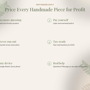 在庫スプレッドシートテンプレート（Googleスプレッドシート）、製品価格計算ツール、ハンドメイドビジネス売上原価トラッカー、卸売価格Excel 画像 9