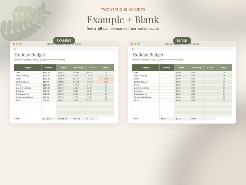 Christmas Budget Planner Google Sheets, Holiday Gift Tracker Spreadsheet, Christmas Gift List, Black Friday & Thanksgiving Planner imagen 8