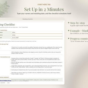 Wedding Checklist Printable PDF, Wedding Planning Checklist by Month, Google Sheets Wedding To Do List, Engagement Gift for Bride image 4