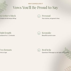 Wedding Vow Template for Him and Her, Editable Vow Writing Guide, Printable Vow Cards, How to Write Wedding Vows Worksheet image 9