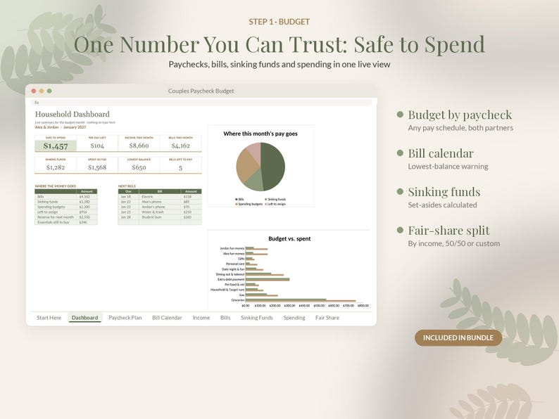 Budget Spreadsheet Bundle, Paycheck Planner, Debt Payoff Snowball, Net Worth Tracker, Google Sheets Excel image 4