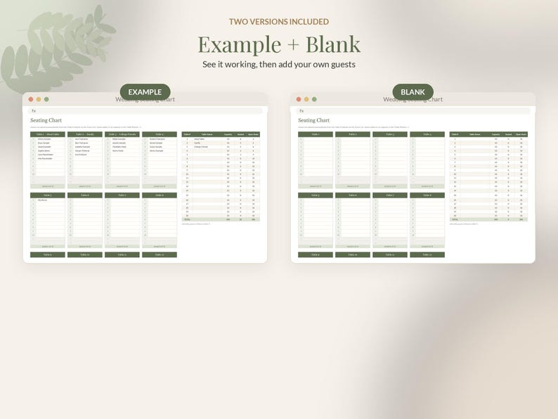 Wedding Seating Chart Template Editable, Seating Plan Google Sheets Excel, Round Table Planner, Reception Guest Seating image 8