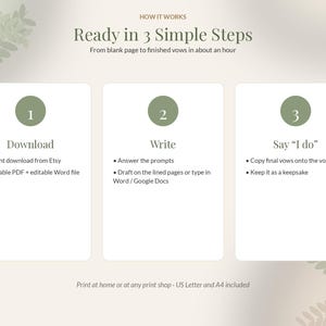 Wedding Vow Template for Him and Her, Editable Vow Writing Guide, Printable Vow Cards, How to Write Wedding Vows Worksheet image 5