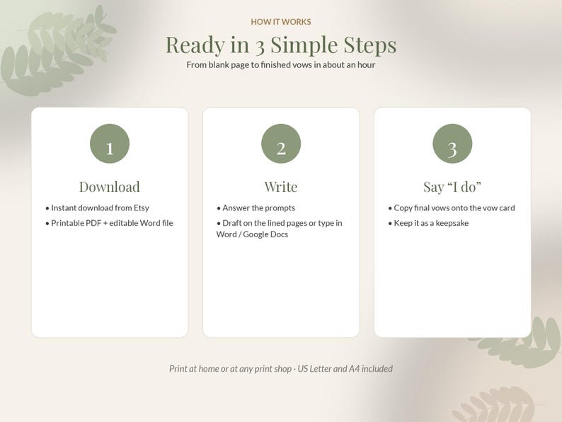 Wedding Vow Template for Him and Her, Editable Vow Writing Guide, Printable Vow Cards, How to Write Wedding Vows Worksheet image 5