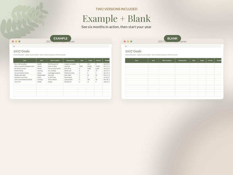 2027 Goal Planner Google Sheets, Habit Tracker Spreadsheet, Yearly Goals Dashboard, New Year Resolution Planner, Monthly Review image 9