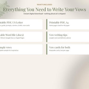 Wedding Vow Template for Him and Her, Editable Vow Writing Guide, Printable Vow Cards, How to Write Wedding Vows Worksheet image 6