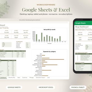 Hoja de cálculo de contabilidad de Etsy en Google Sheets, Rastreador de ganancias de vendedores de Etsy, Calculadora de tarifas, Plantilla de impuestos sobre ingresos y gastos, Pequeña empresa imagen 7