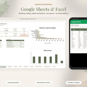 Christmas Budget Planner Google Sheets, Holiday Gift Tracker Spreadsheet, Christmas Gift List, Black Friday & Thanksgiving Planner imagen 7