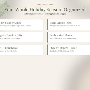 Christmas Budget Planner Google Sheets, Holiday Gift Tracker Spreadsheet, Christmas Gift List, Black Friday & Thanksgiving Planner imagen 6