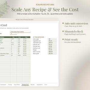 Recipe Cost Calculator Spreadsheet, Bakery Pricing Template, Recipe Costing Sheet Google Sheets Excel, Home Baker Cake Pricing image 4