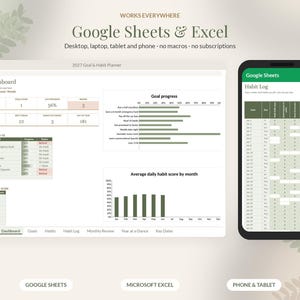 2027 Goal Planner Google Sheets, Habit Tracker Spreadsheet, Yearly Goals Dashboard, New Year Resolution Planner, Monthly Review image 8