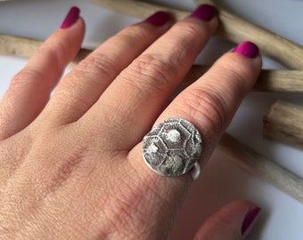 Sterling Silver Oval Petoskey Stone Ring