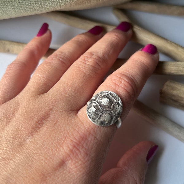 Sterling Silver Oval Petoskey Stone Ring