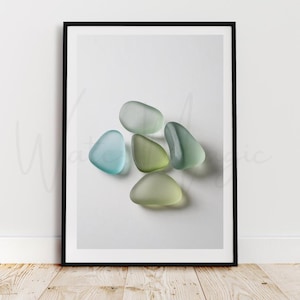 Instant Print, Minimalist Sea Glass Art, Coastal Art, Beach Wall Decor, Digital Prints, Sea Glass Prints, Download, Ocean Art