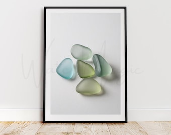 Minimalist Sea Glass Print: Coastal Beach House Decor (Digital Download