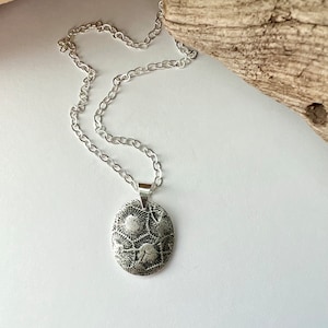 Sterling Silver Petoskey Stone Pendant Necklace