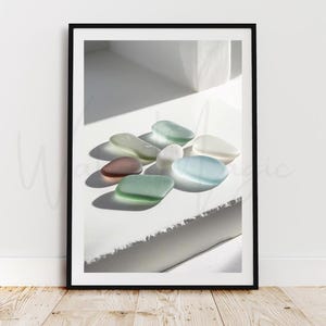 Minimalist Sea Glass Printable Wall Art | Coastal Beach House Decor | Ocean Digital Download | Nautical Boho Print | Instant