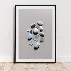 Minimalist Sea Glass Art, Coastal Art, Beach Wall Decor, Digital Prints, Sea Glass Prints, Instant Printable Digital Download, Ocean Art