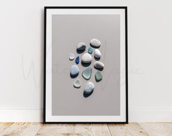 Minimalist Sea Glass Print: Coastal Beach House Decor (Digital Download
