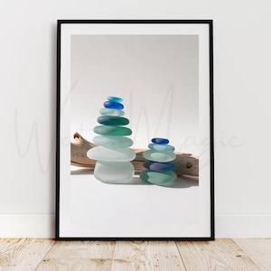 Instant Print, Minimalist Sea Glass Art, Coastal Art, Beach Wall Decor, Digital Prints, Sea Glass Prints, Download, Ocean Art