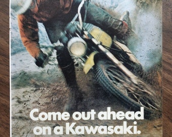 1970s Kawasaki Motorcycle Original Magazine Advertisement