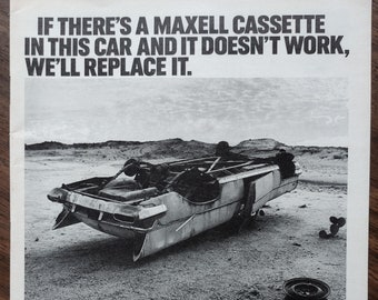 1980s Maxwell Cassette Tape Original Magazine Advertisement