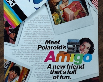 1980s Polaroid Amigo Original Magazine Advertisement