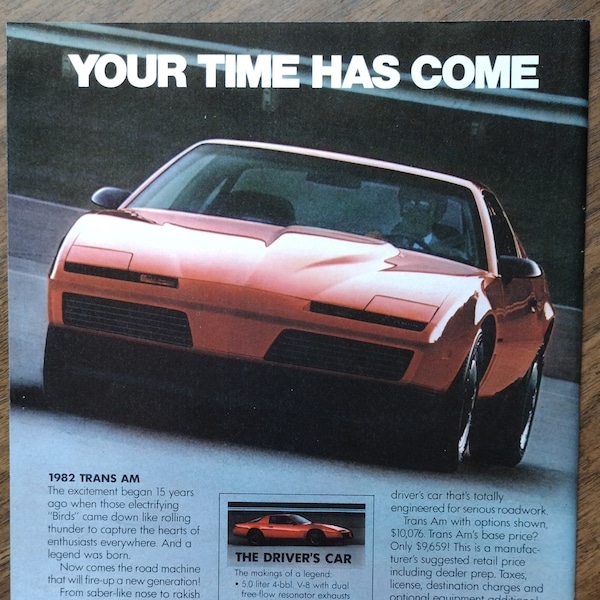 1980s Pontiac Trans Am Original Magazine Advertisement