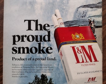 1970s L&M Cigarettes Original Magazine Advertisement