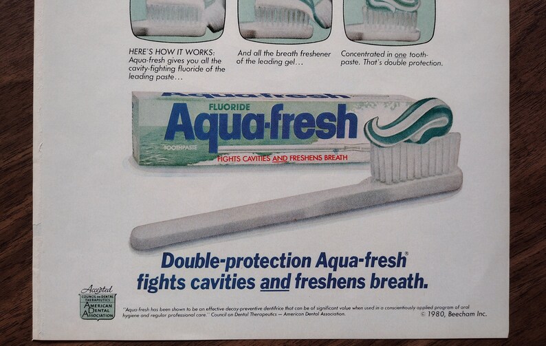 1980s Aquafresh Toothpaste Original Magazine Advertisement Etsy