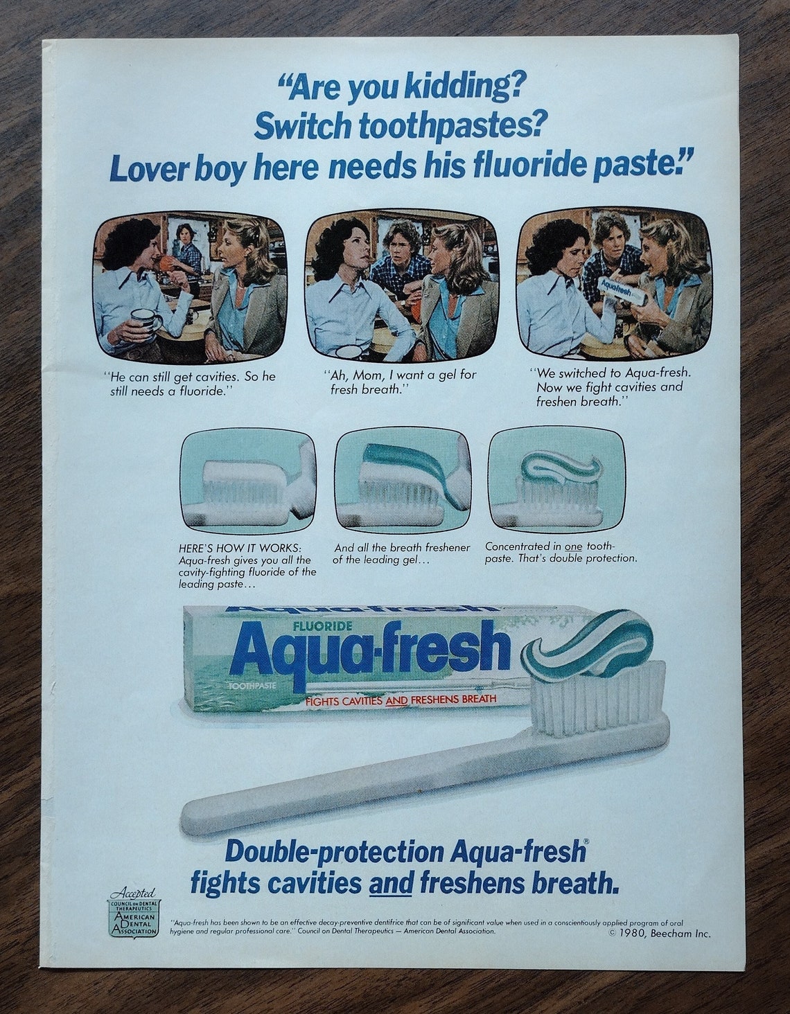 1980s Aquafresh Toothpaste Original Magazine Advertisement - Etsy