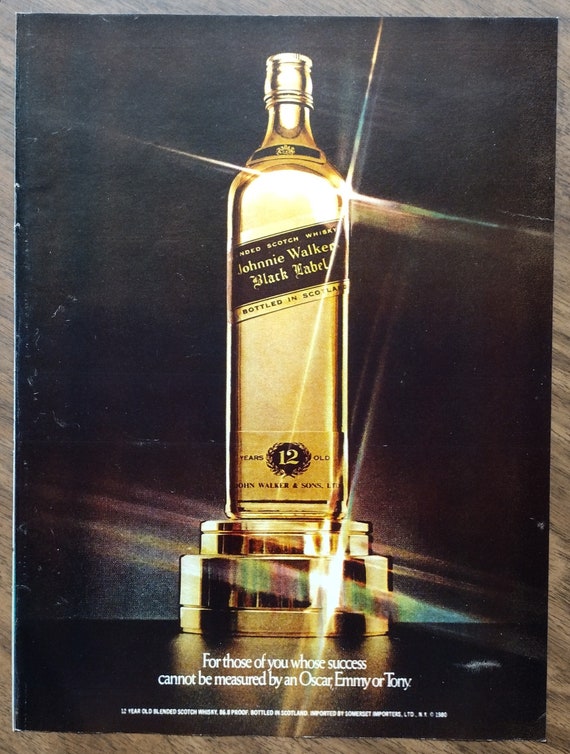 1980s Johnnie Walker Black Label Original Magazine Etsy