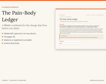 Emotional Triggers Workbook Fillable PDF | Nervous System Regulation, Emotional Reactivity, Overreacting | Therapist-Made | Pain-Body Ledger